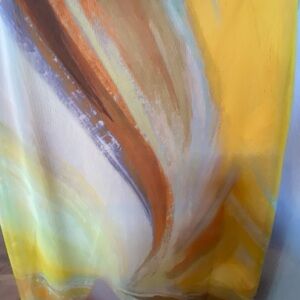 Zara Vibrant Yellow and Brown Maxi Skirt